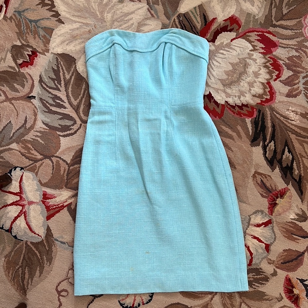 Lilly Pulitzer Strapless Blue Dress 👗 Size 0